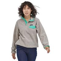 Patagonia Women's Lightweight Synchilla Snap-T Pullover - Oatmeal Heather w/ Fresh Teal (OHTL)